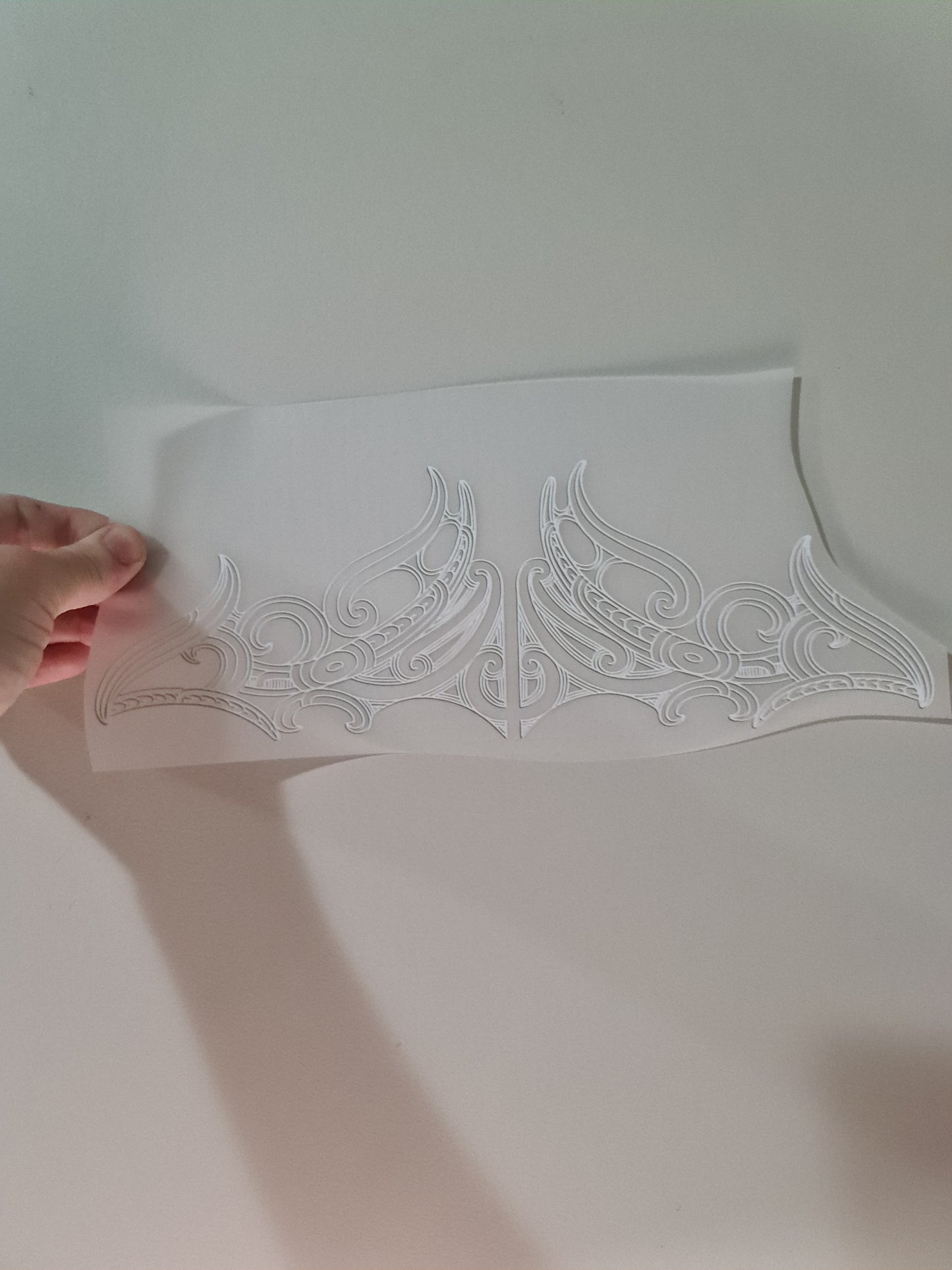 Sublimation custom Maori design Iron on 30cm white