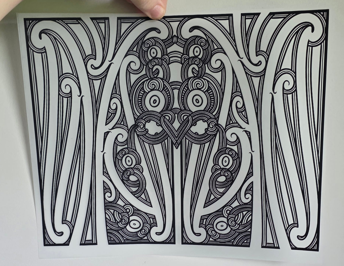 Maori design Iron on DTF 30cm for clothing and lamps