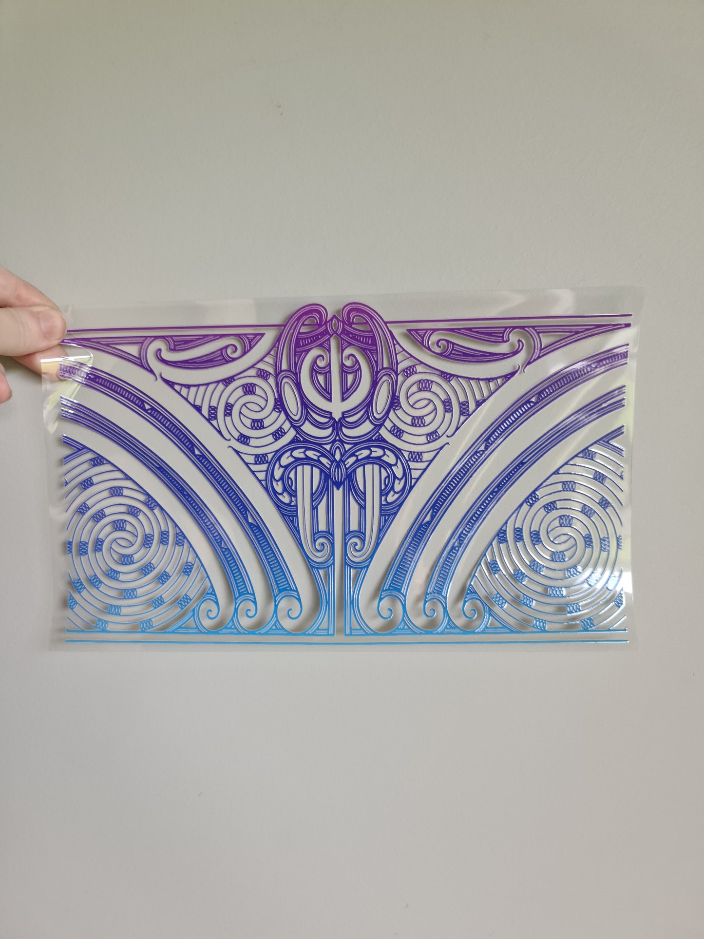 XL UV DTF DECAL MAORI DESIGN 28CMX17CM for touch lamps #44