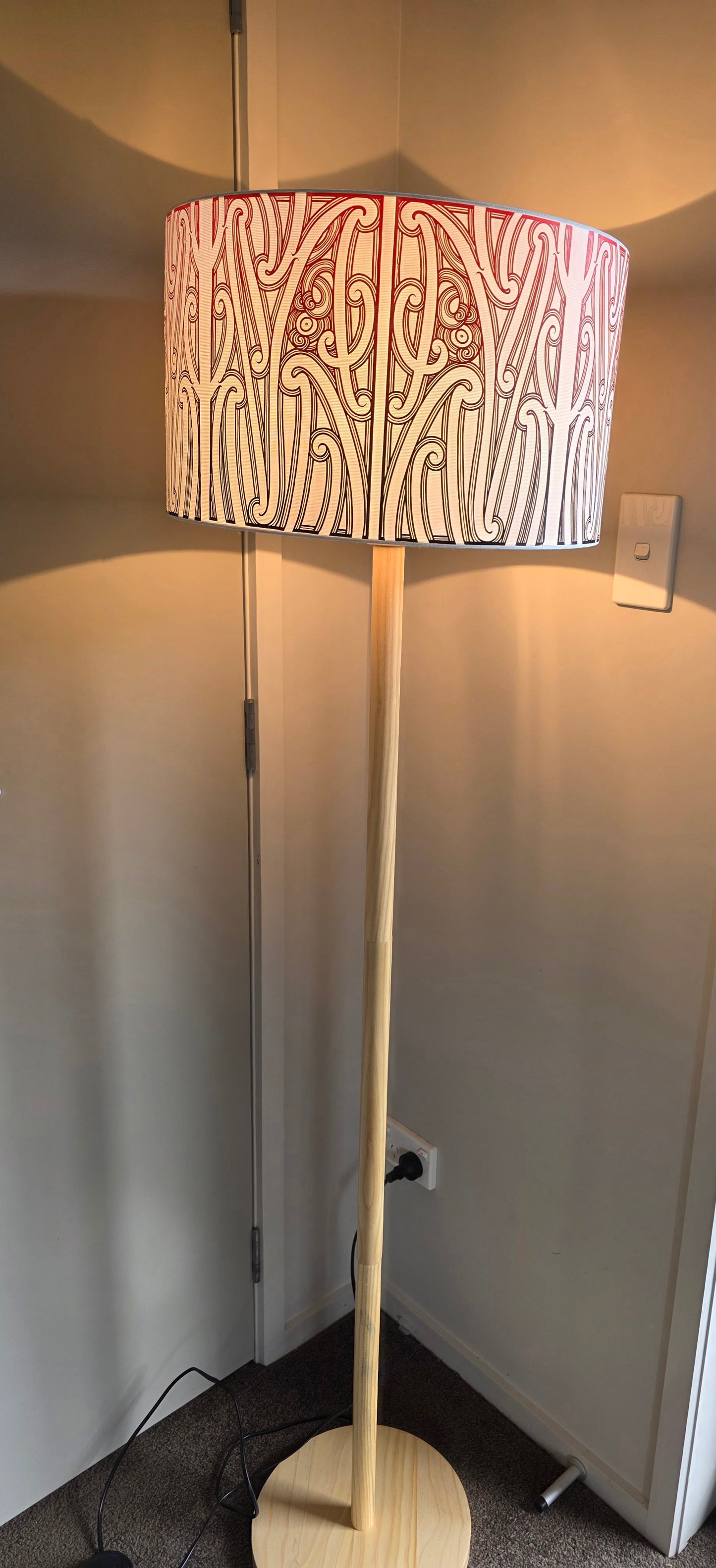 Maori Design Floor Lamp - Black and Red - Pre-order