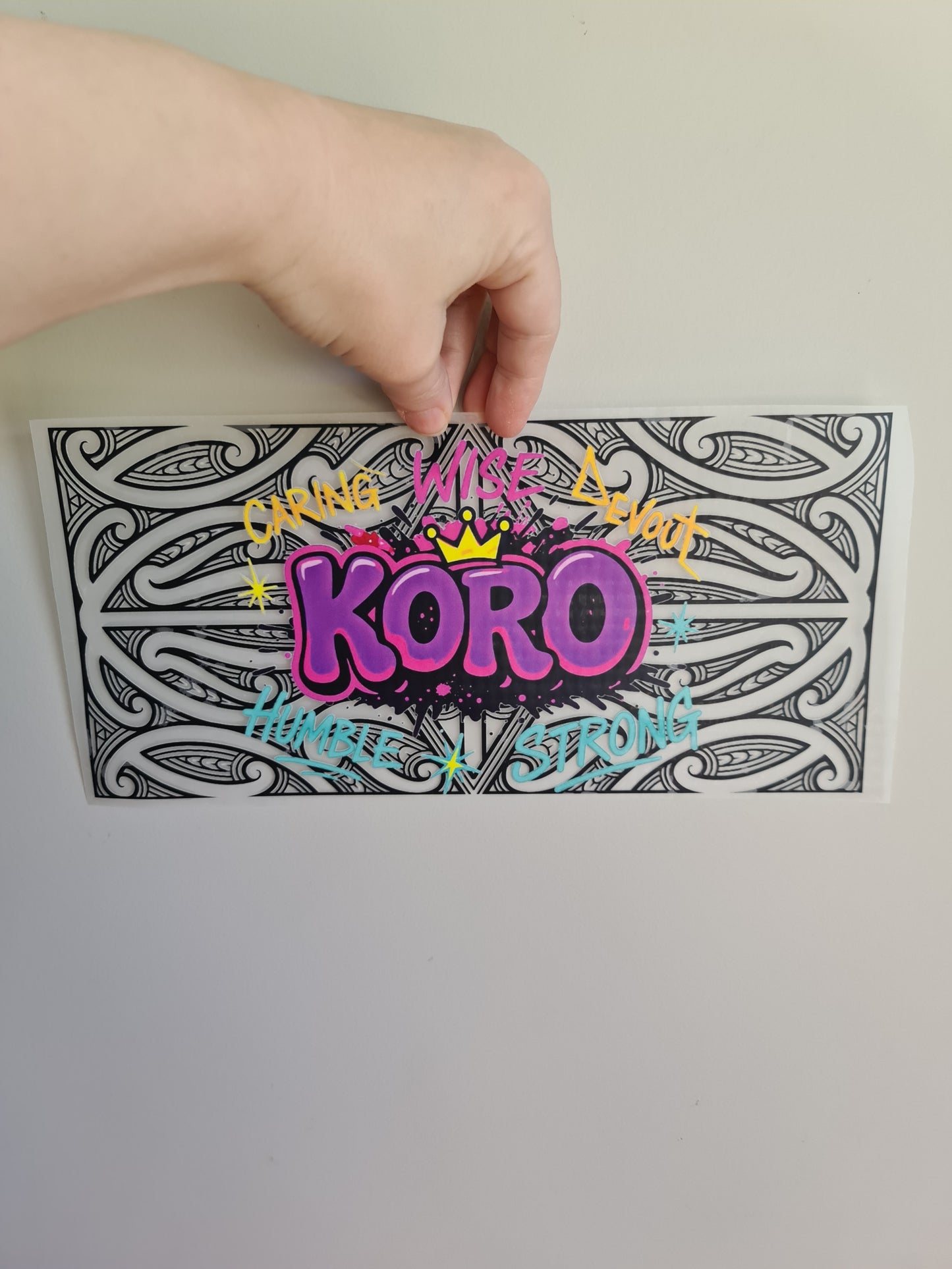 Sublimation custom Maori design Iron on 30cm