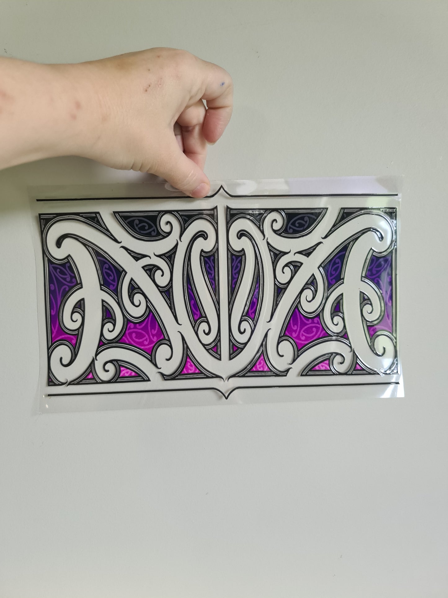 XL UV DTF DECAL MAORI DESIGN 28CMX17CM for touch lamps #86