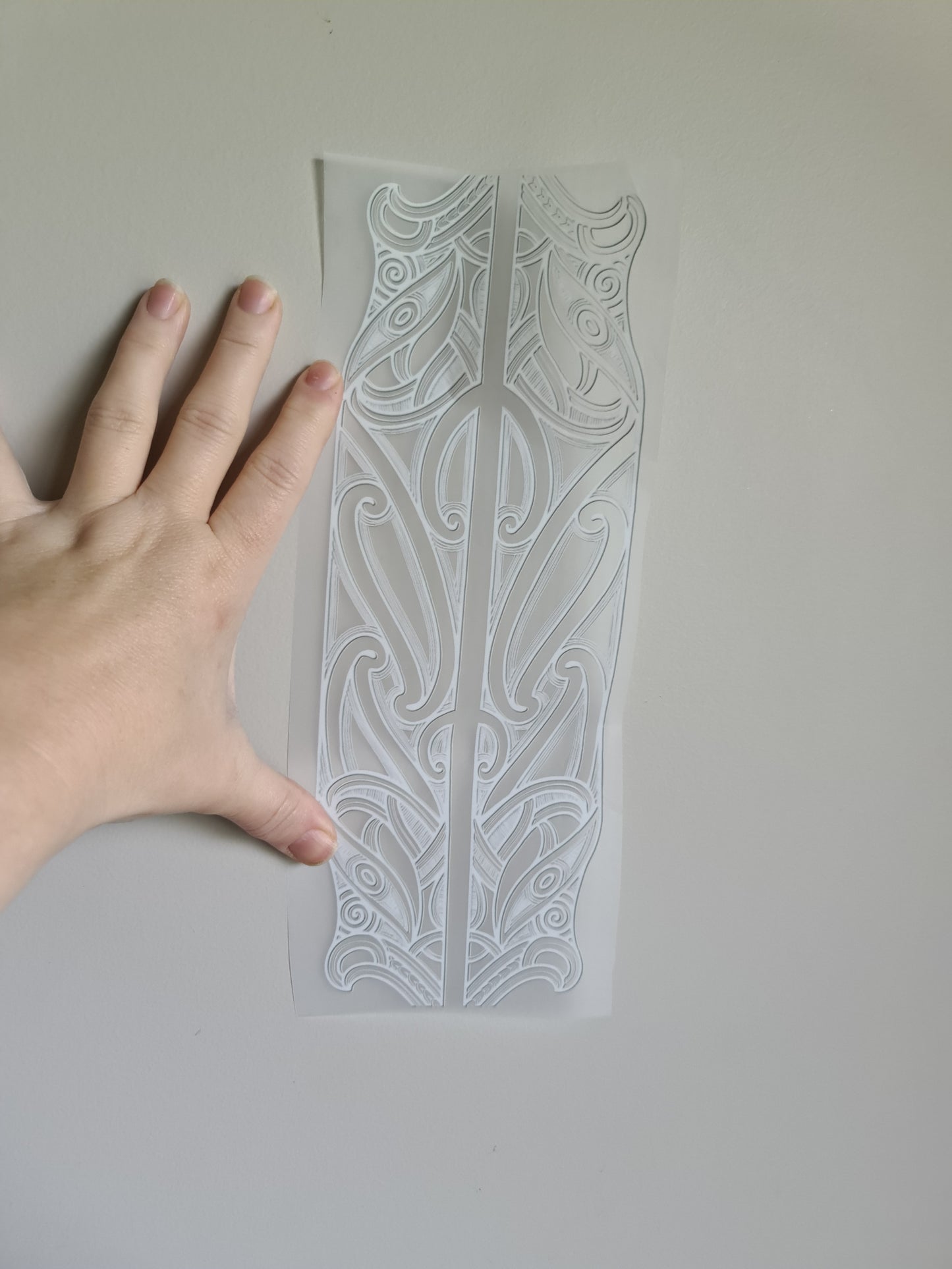 Sublimation custom Maori design Iron on 30cm white