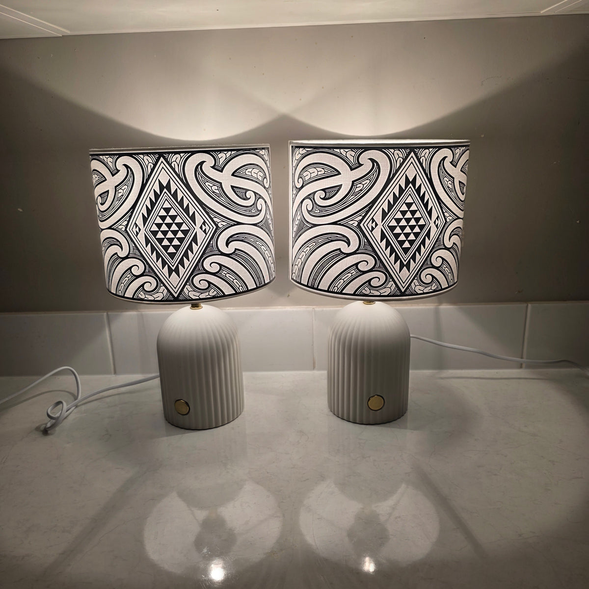 Maori design touch lamp - set 2 lamps