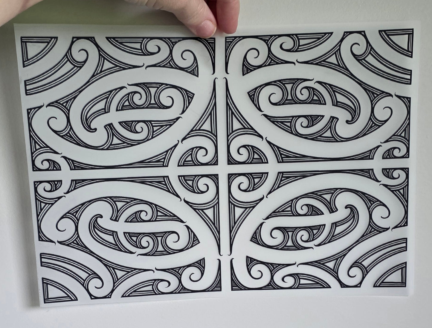 Maori design Iron on DTF 30cm for clothing and lamps
