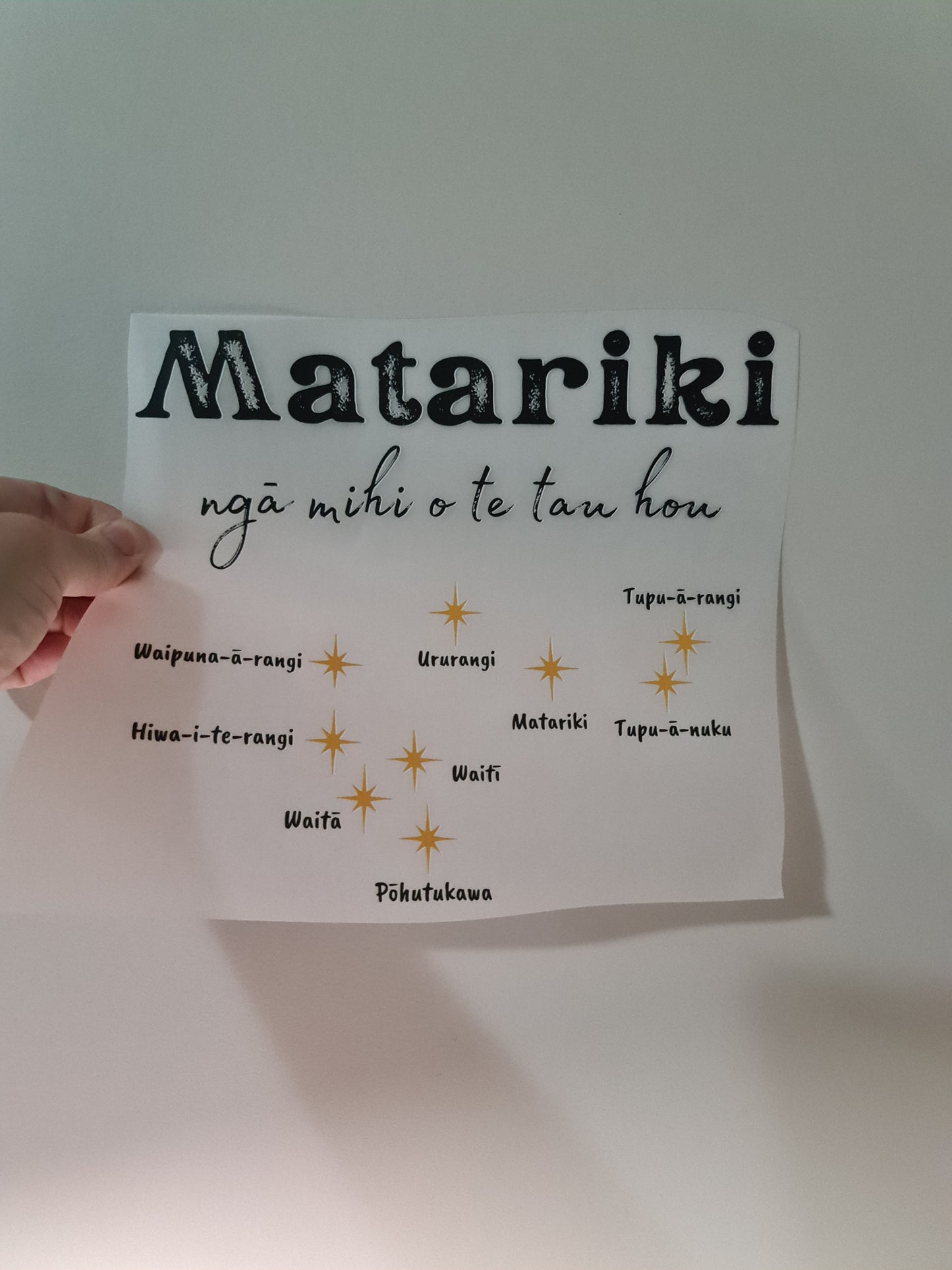 Kids clothing Sublimation custom Maori design Iron on HTV 23cm matariki