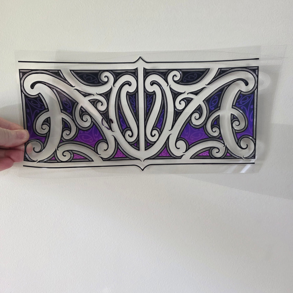 30cmx 15cm size UV DTF DECAL MAORI DESIGN for Table lamps #25