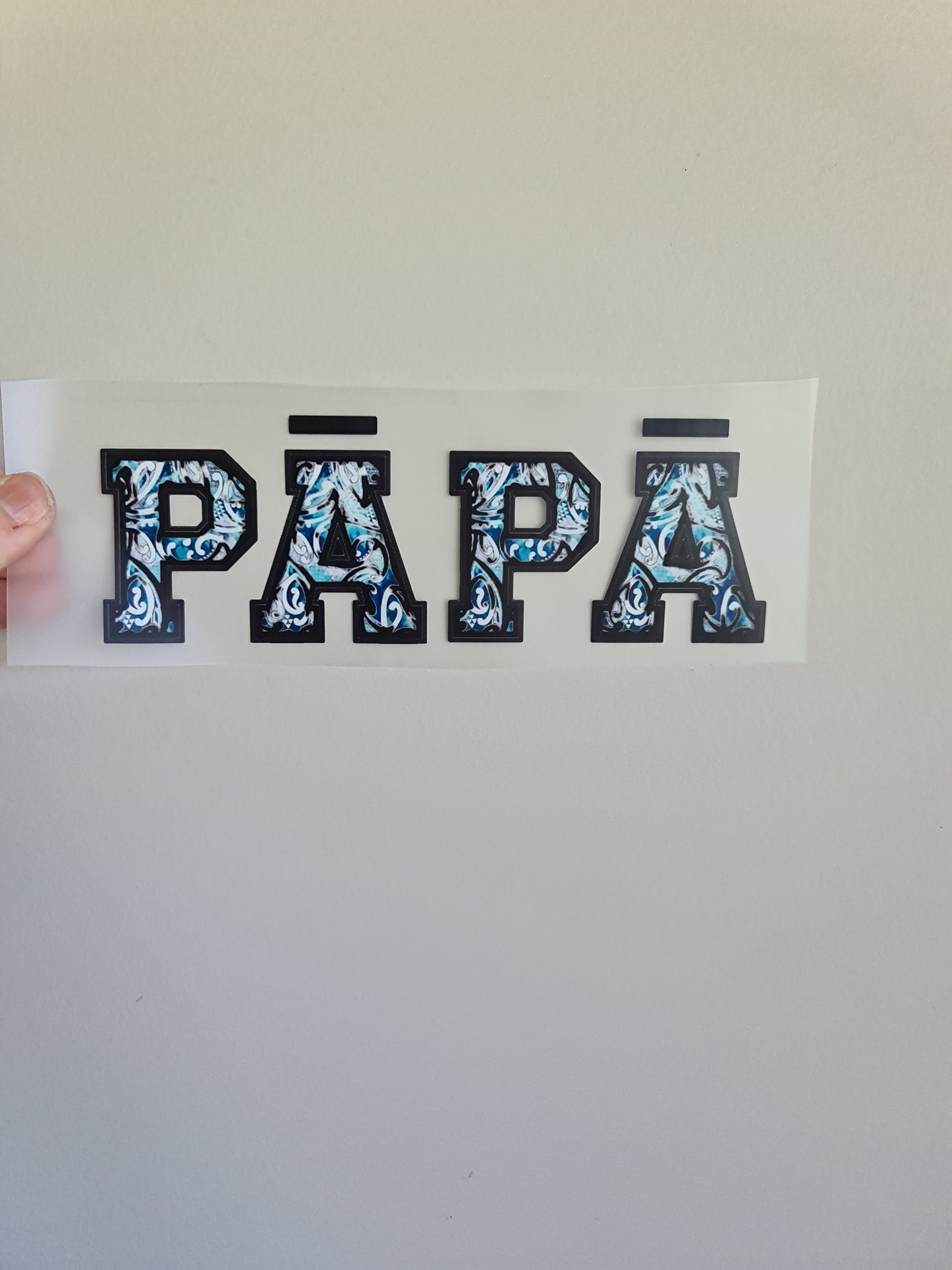 Sublimation custom Maori design Iron on 21cm Papa