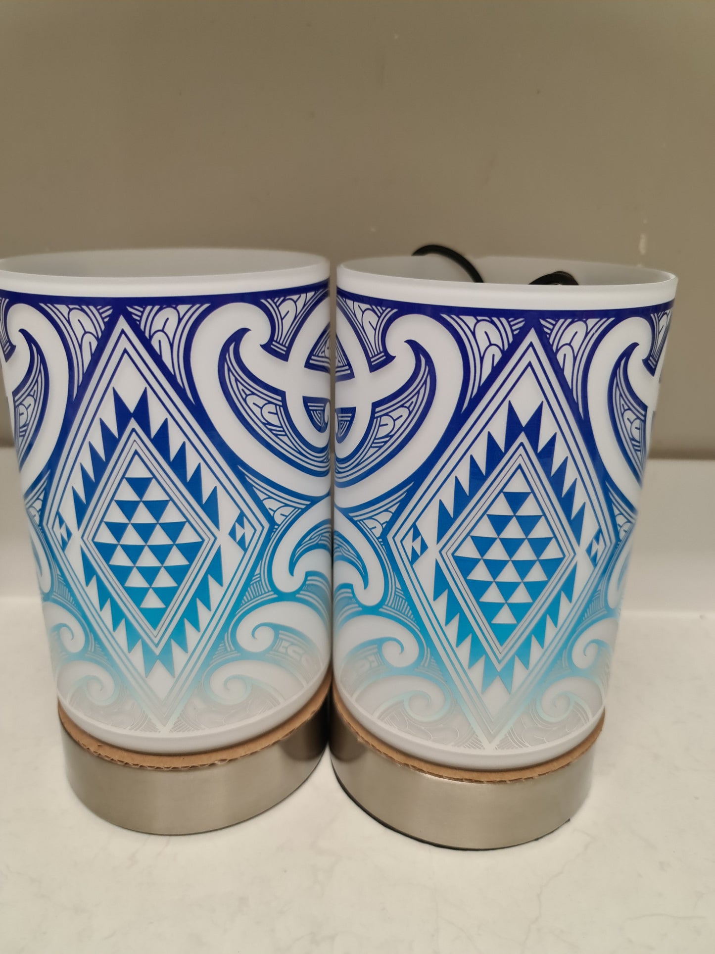 Maori design touch lamp - set 2 lamps blue (pre-order)