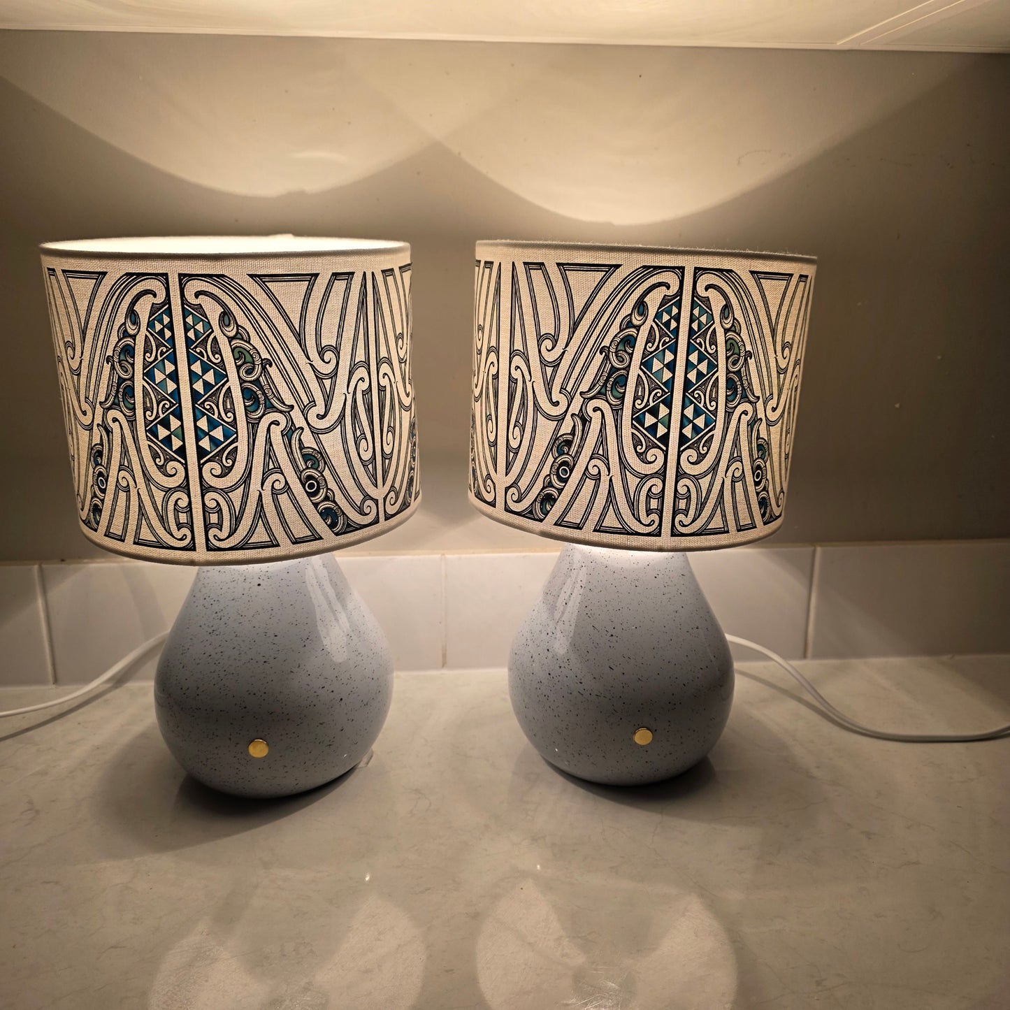 Maori design touch lamp - set 2 lamps