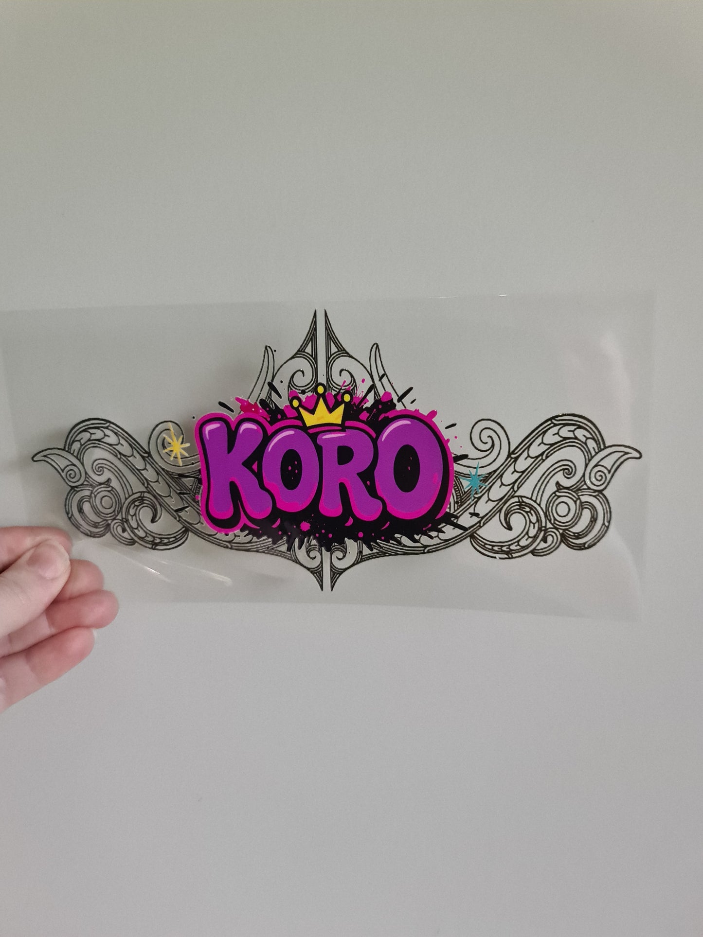 UV dtf Maori design 23cmx11cm 16oz wrap #1040 koro