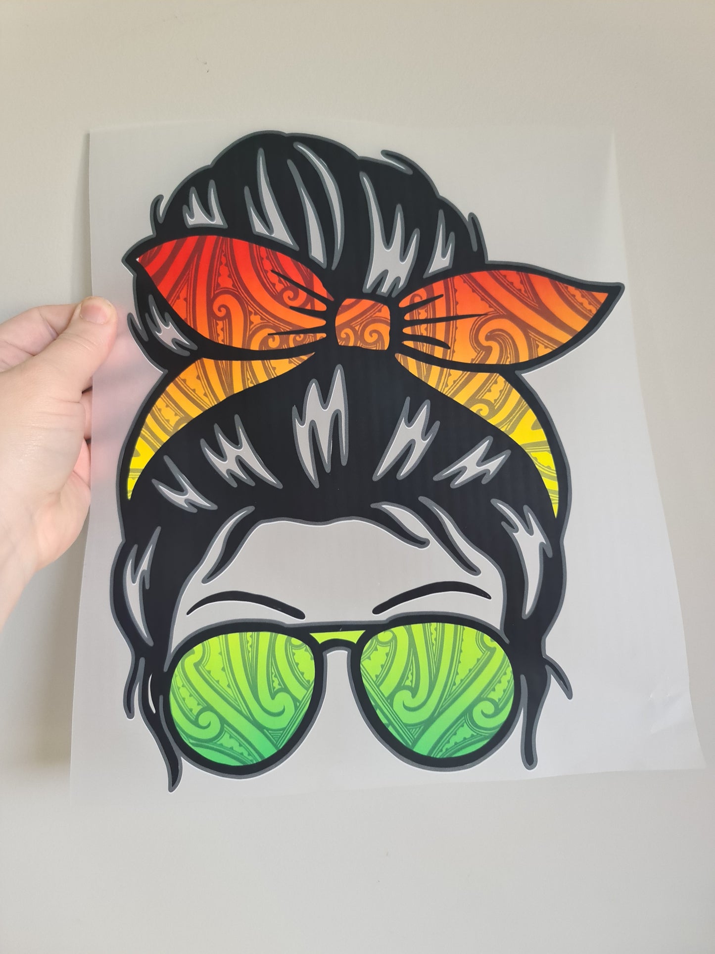 Sublimation custom Maori design Iron on 30cm