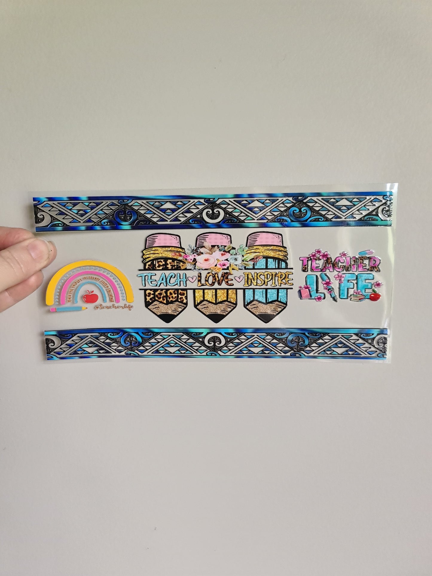 TEACHER AND KAIAKO dtf transfer Maori design 23cmx11cm 16oz wrap #1453