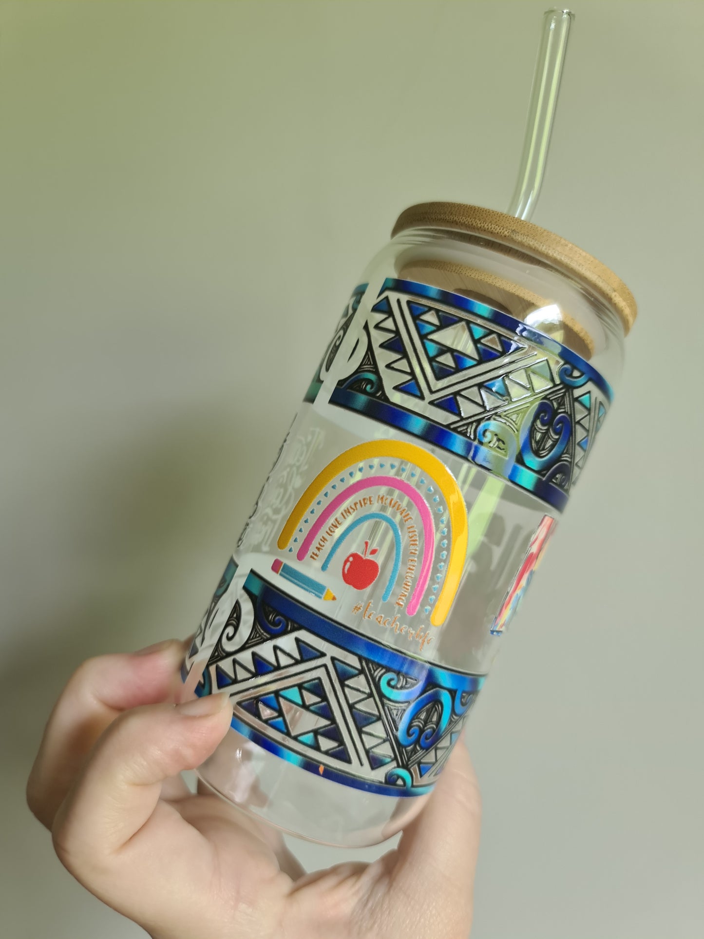 Kaiako designs glass cup 16oz