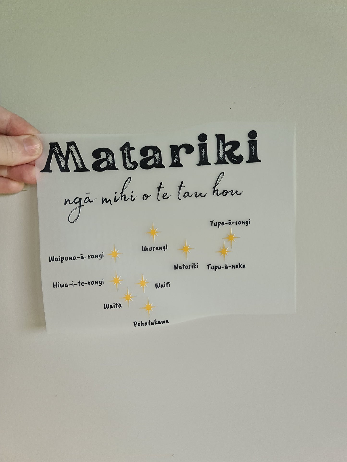 Kids clothing Sublimation custom Maori design Iron on HTV 23cm matariki