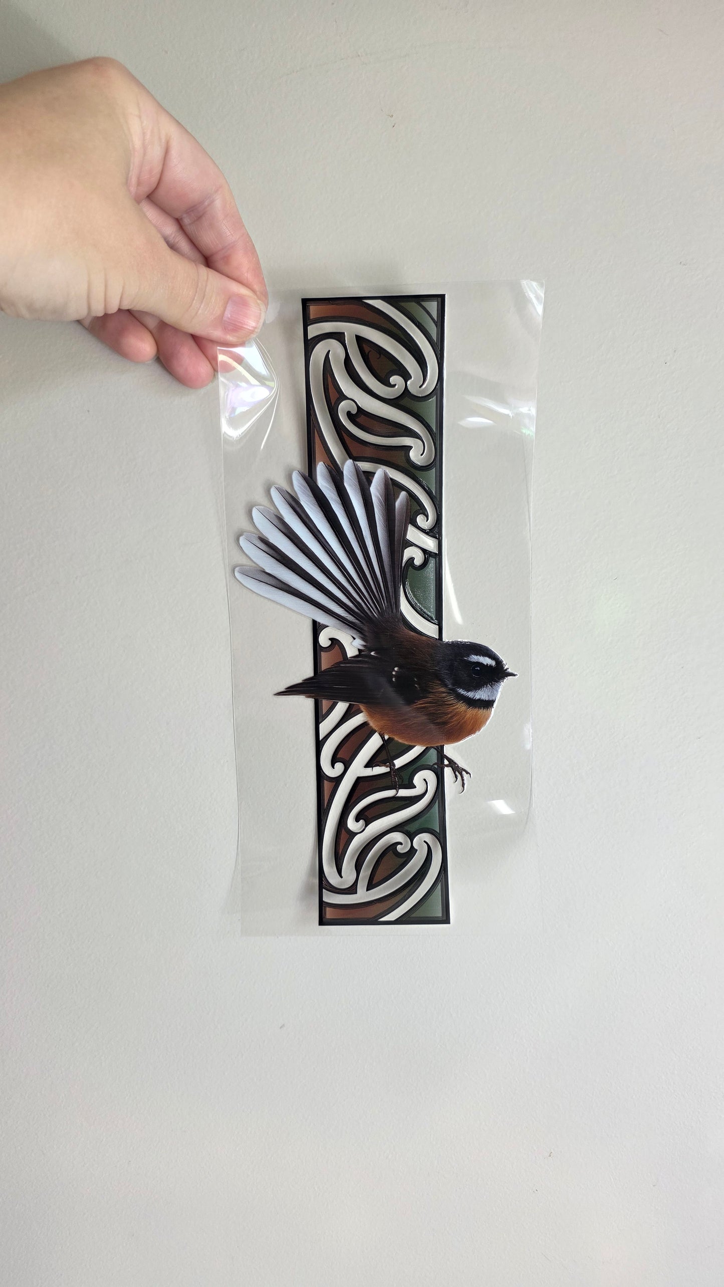UV dtf transfer Maori design 24cmx11cm 16oz wrap Fantail #1562