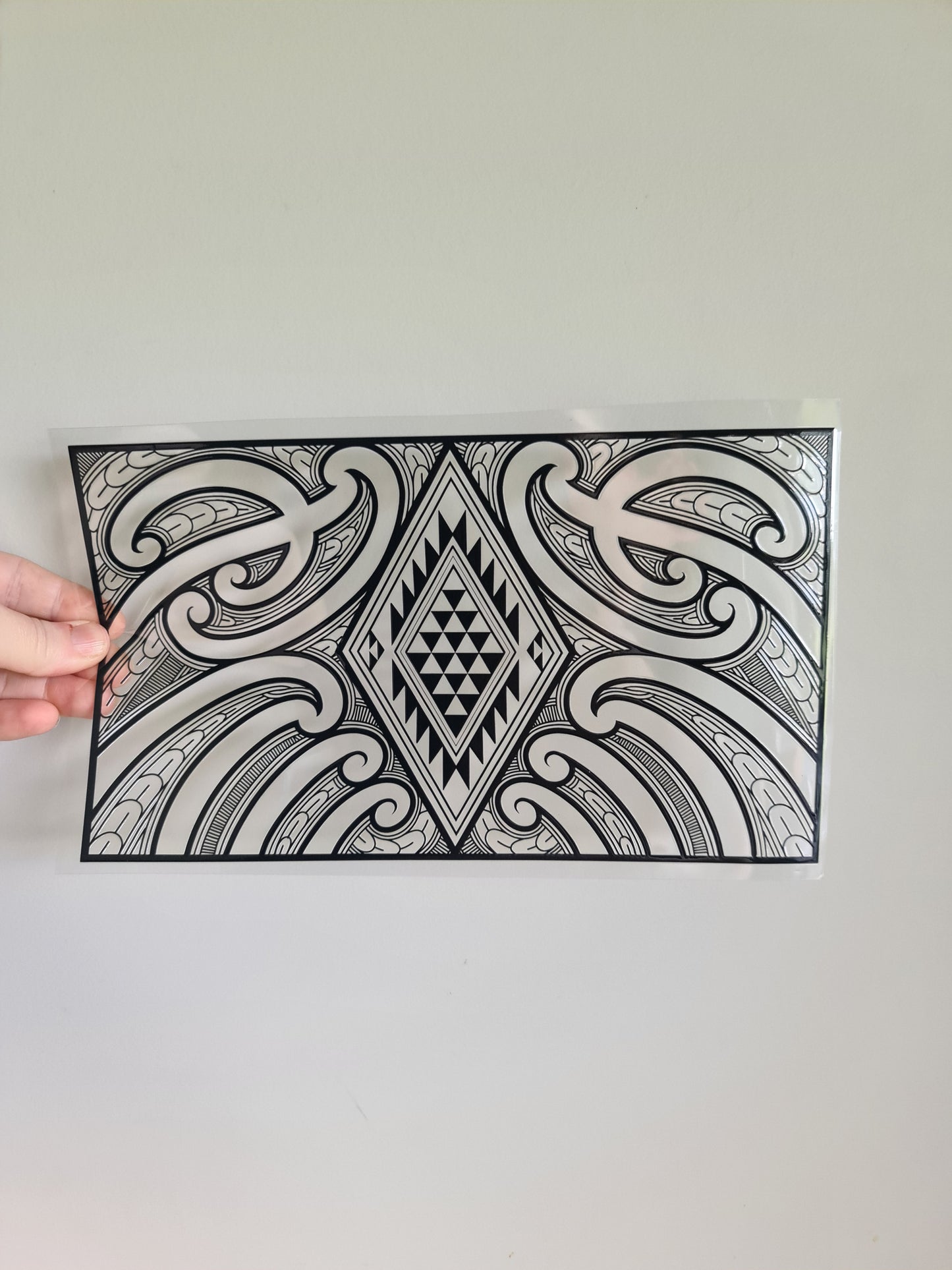 XL UV DTF DECAL MAORI DESIGN 28CMX17CM black #12