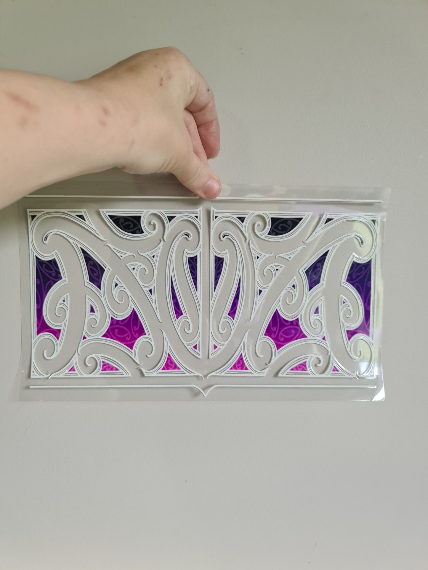 XL UV DTF DECAL MAORI DESIGN 28CMX17CM for touch lamps #84