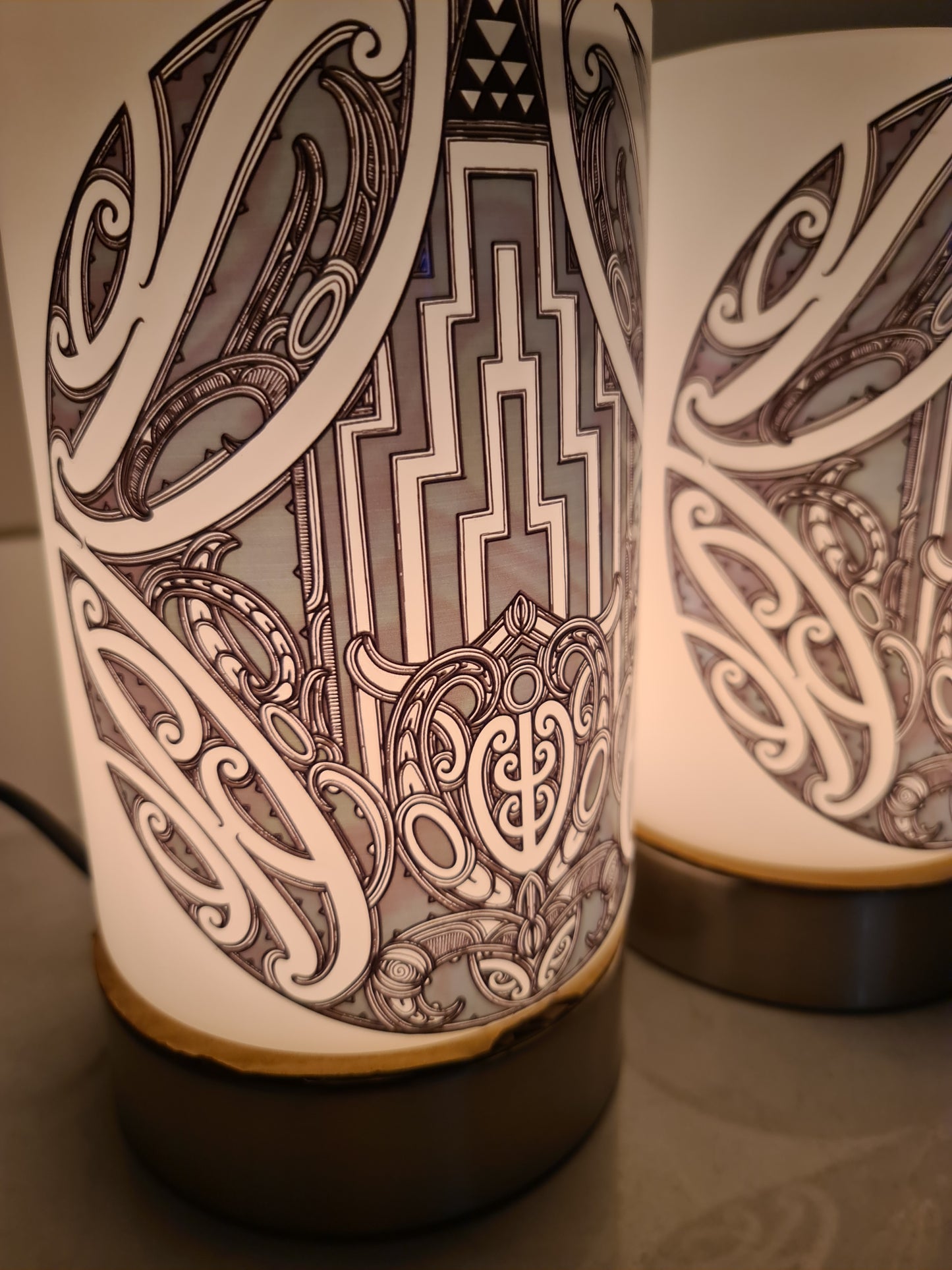 Maori design touch lamp - set 2 lamps