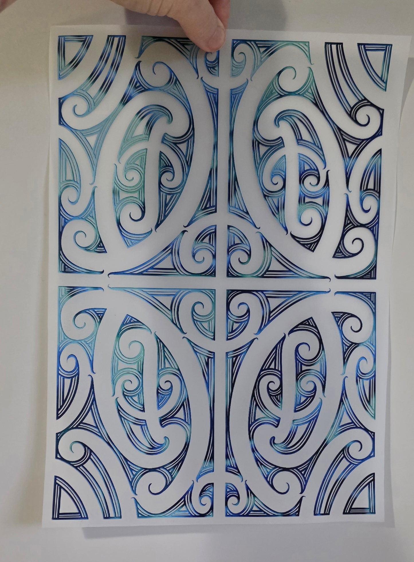 Maori design Iron on DTF 30cm for clothing