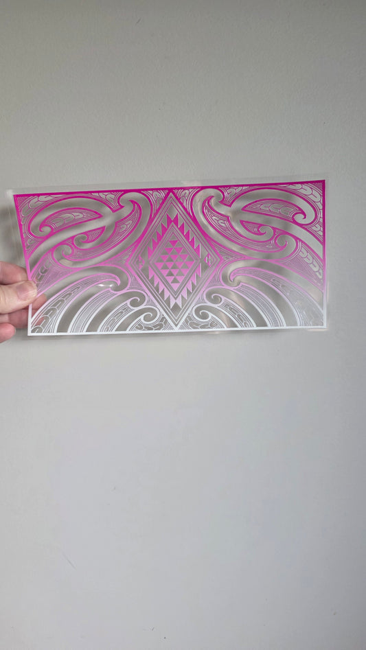 UV dtf transfer Maori design 24cmx11cm 16oz wrap #1584