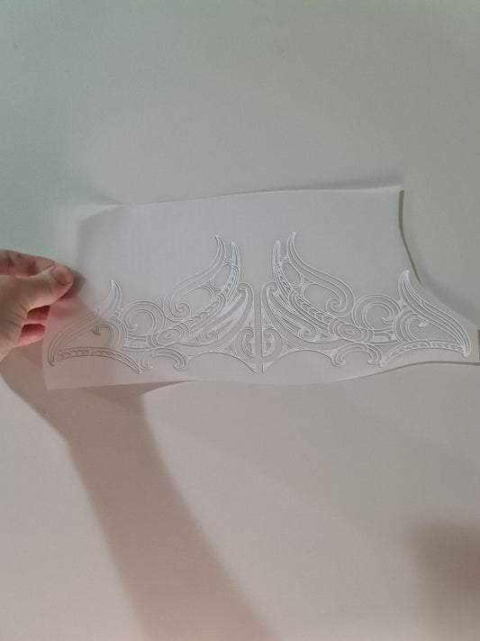 Sublimation custom Maori design Iron on 30cm white
