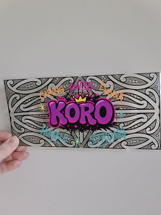 UV dtf Maori design 23cmx11cm 16oz wrap #1032 koro