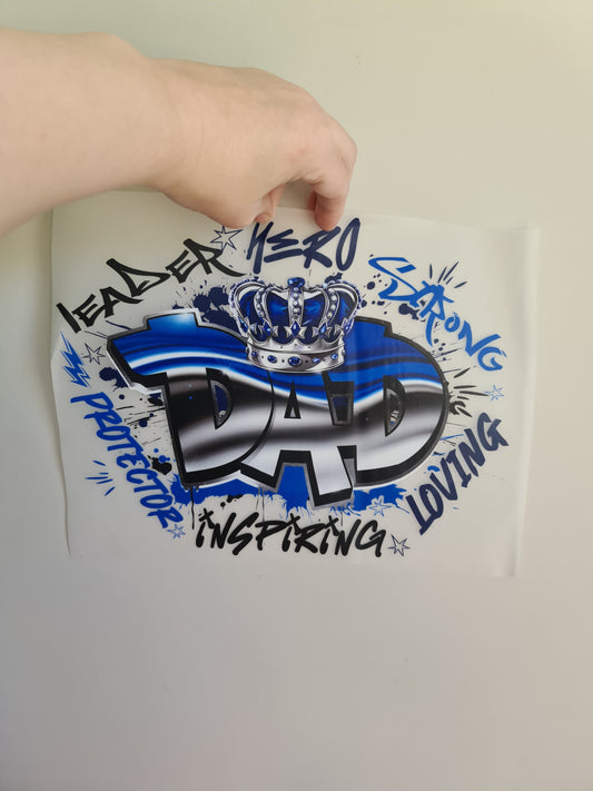 Sublimation custom Maori design Iron on 30cm fathers day