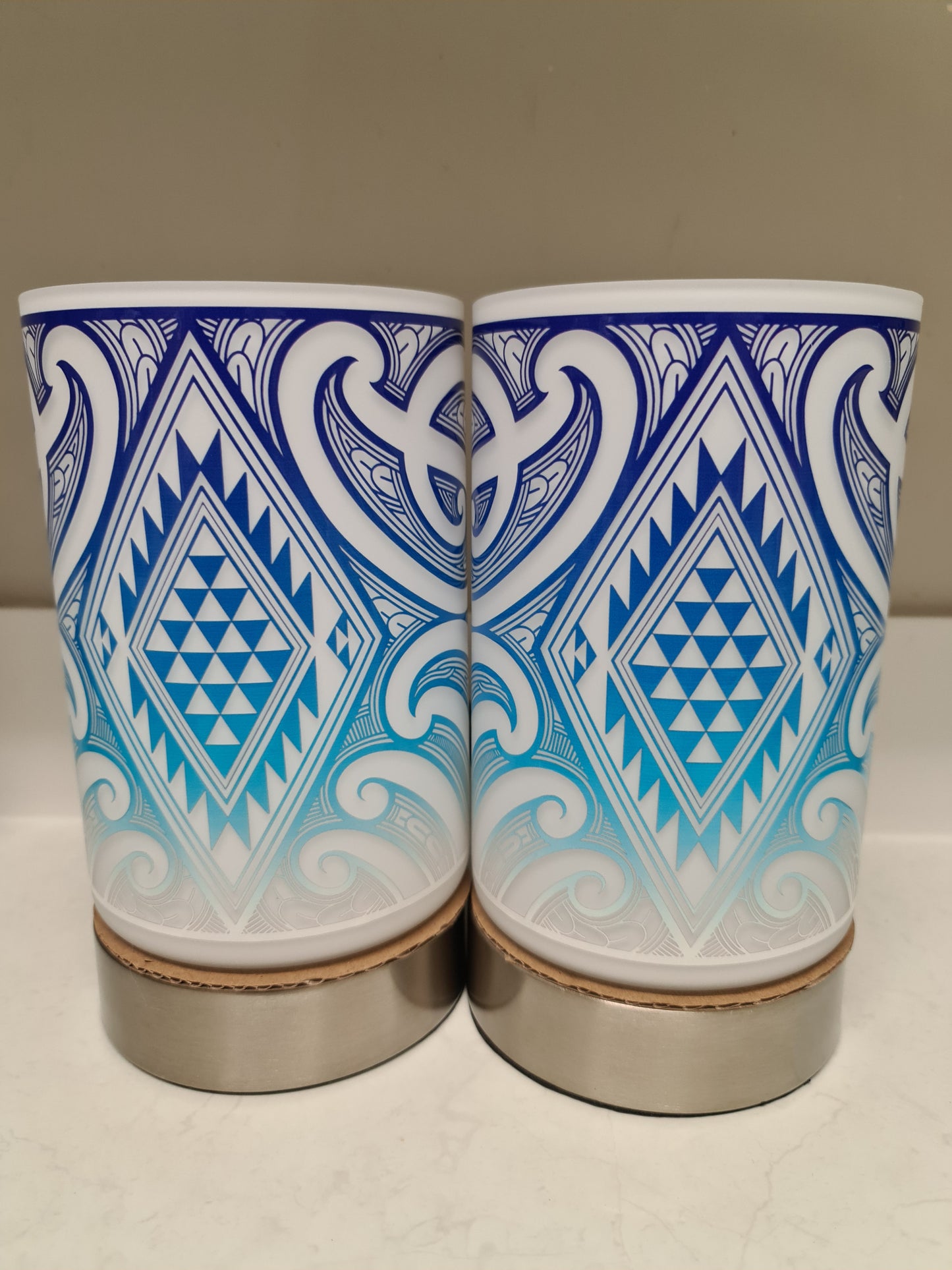 Maori design touch lamp - set 2 lamps blue (pre-order)