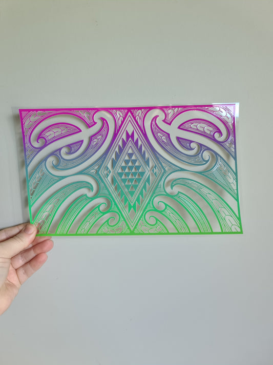 XL UV DTF DECAL MAORI DESIGN 28CMX17CM for touch lamps #69