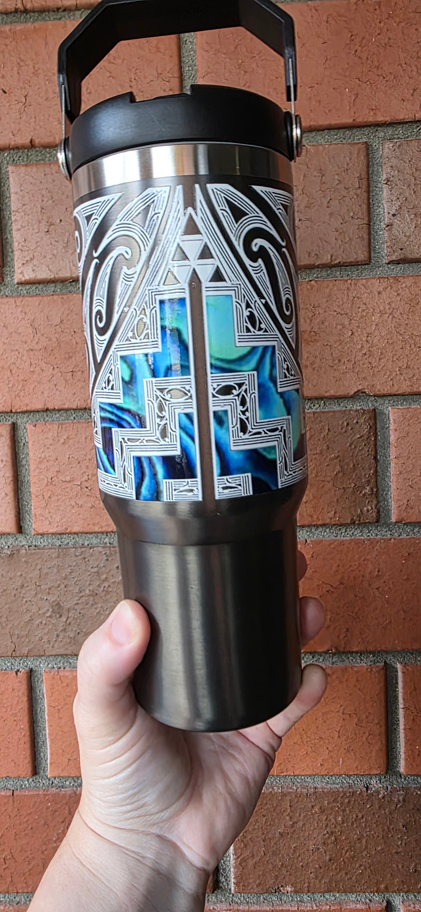 Handmade Maori design Drink Bottle 840ml