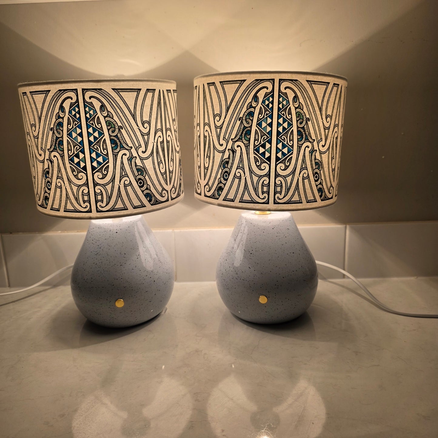Maori design touch lamp - set 2 lamps