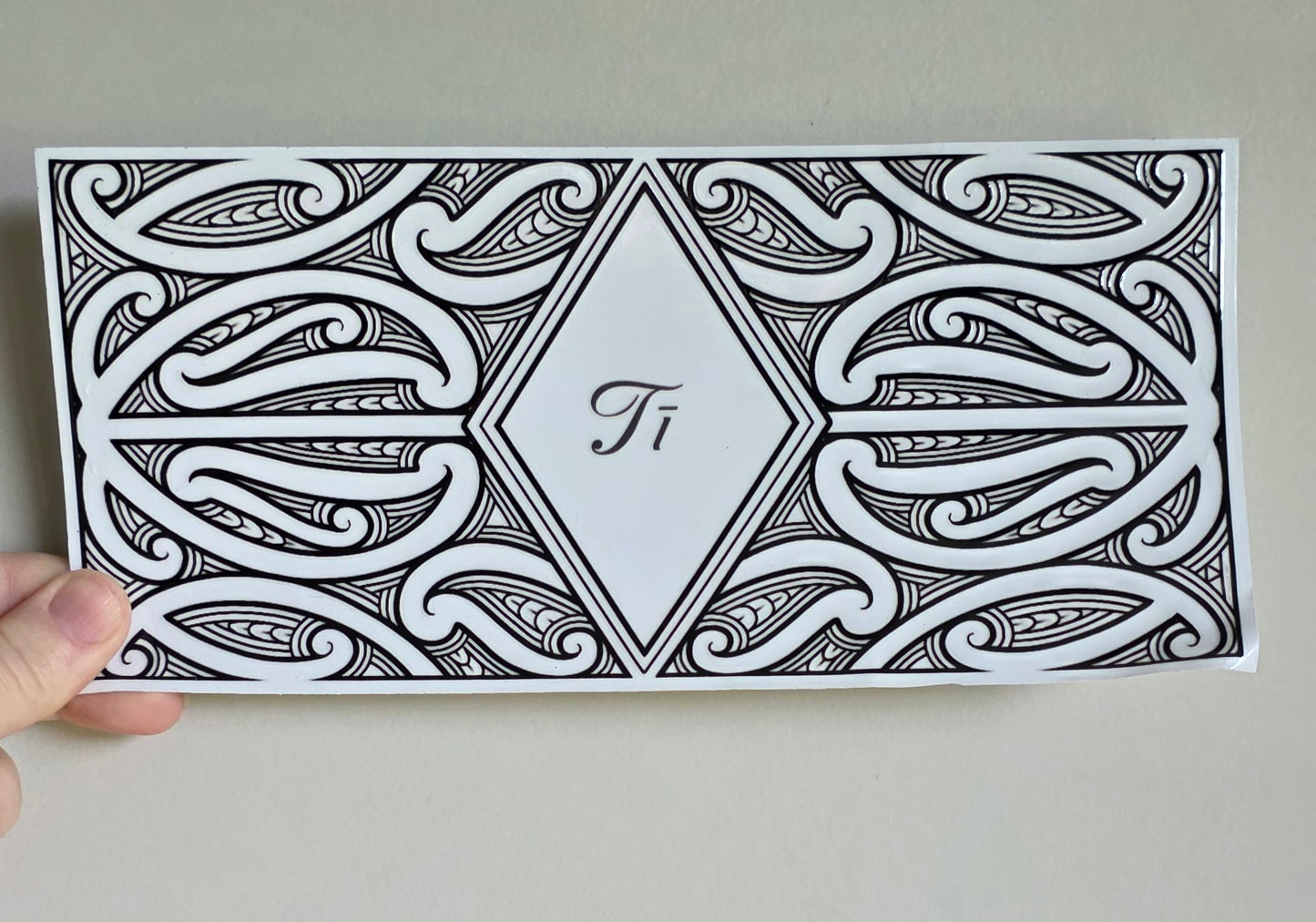 Uv dtf transfer Maori design 23cmx11cm 16oz wrap Tī (tea) wrap - BLACK