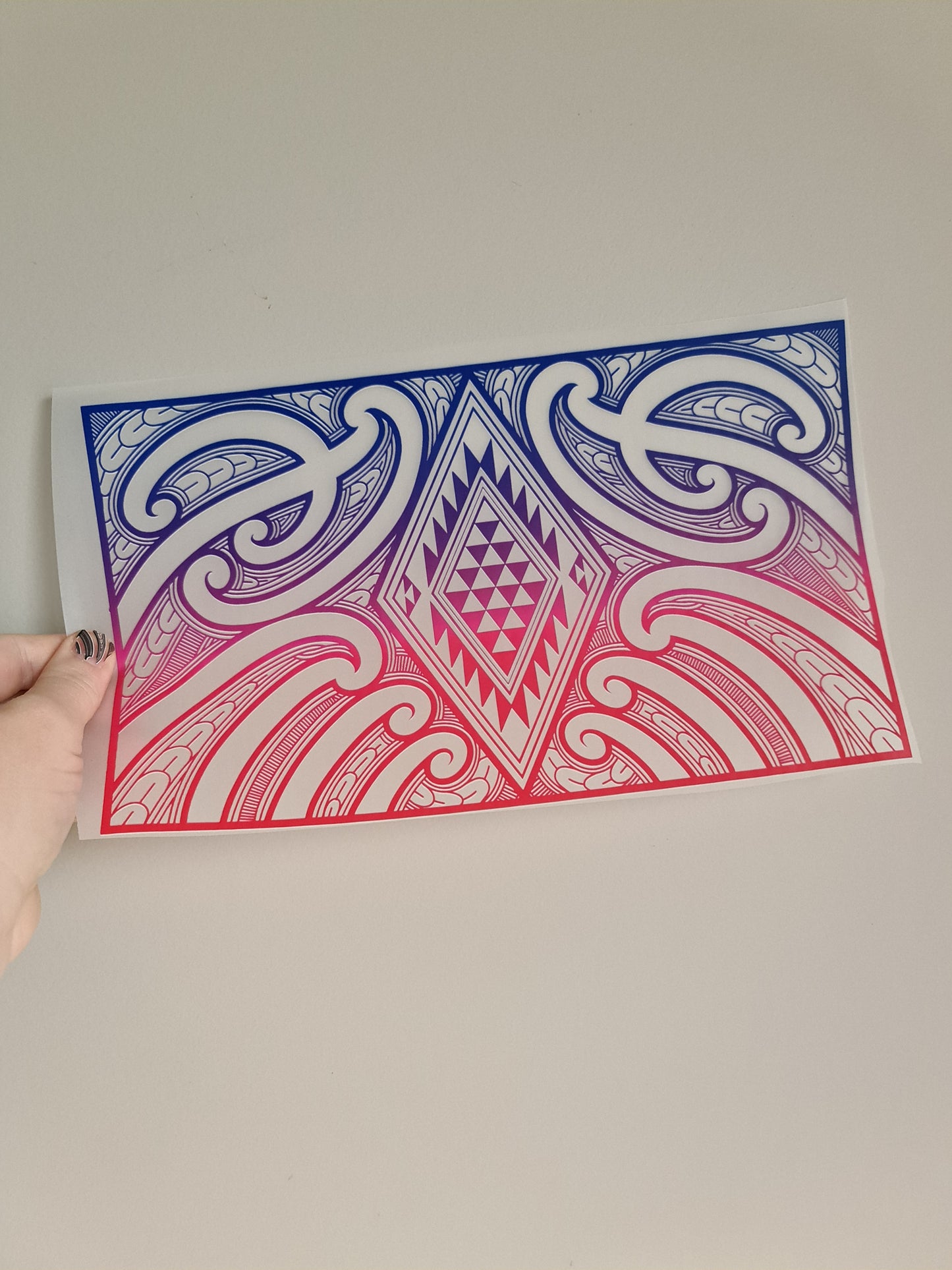 Sublimation custom Maori design Iron on 30cm