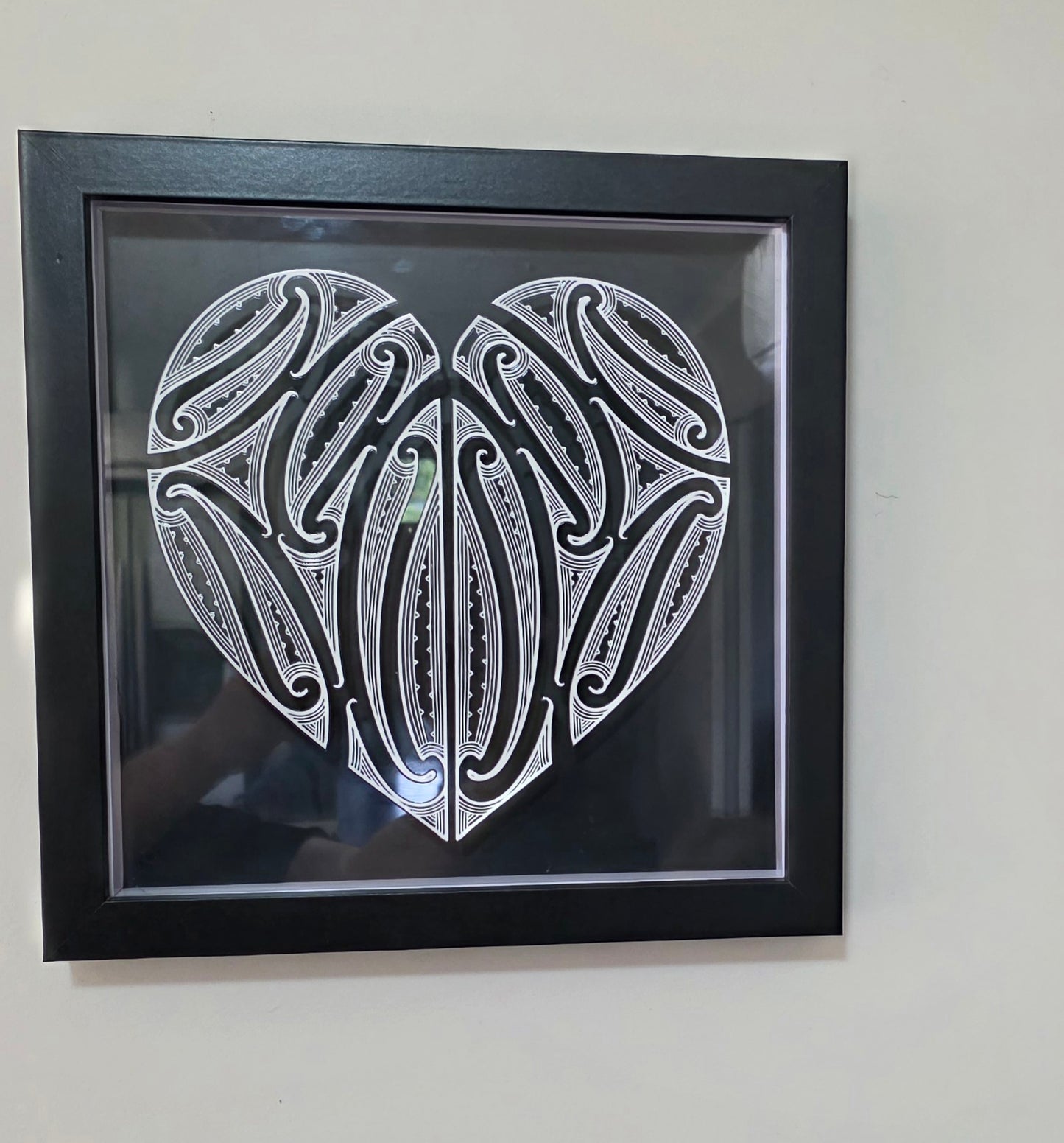 Aroha Maori inspired Wall art  - black frame