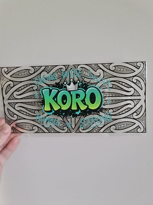 UV dtf Maori design 23cmx11cm 16oz wrap #1029 koro