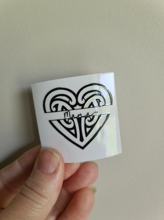 Tiny UV DTF transfer 5cmx5cm for bank cards and phones - #21 mama heart