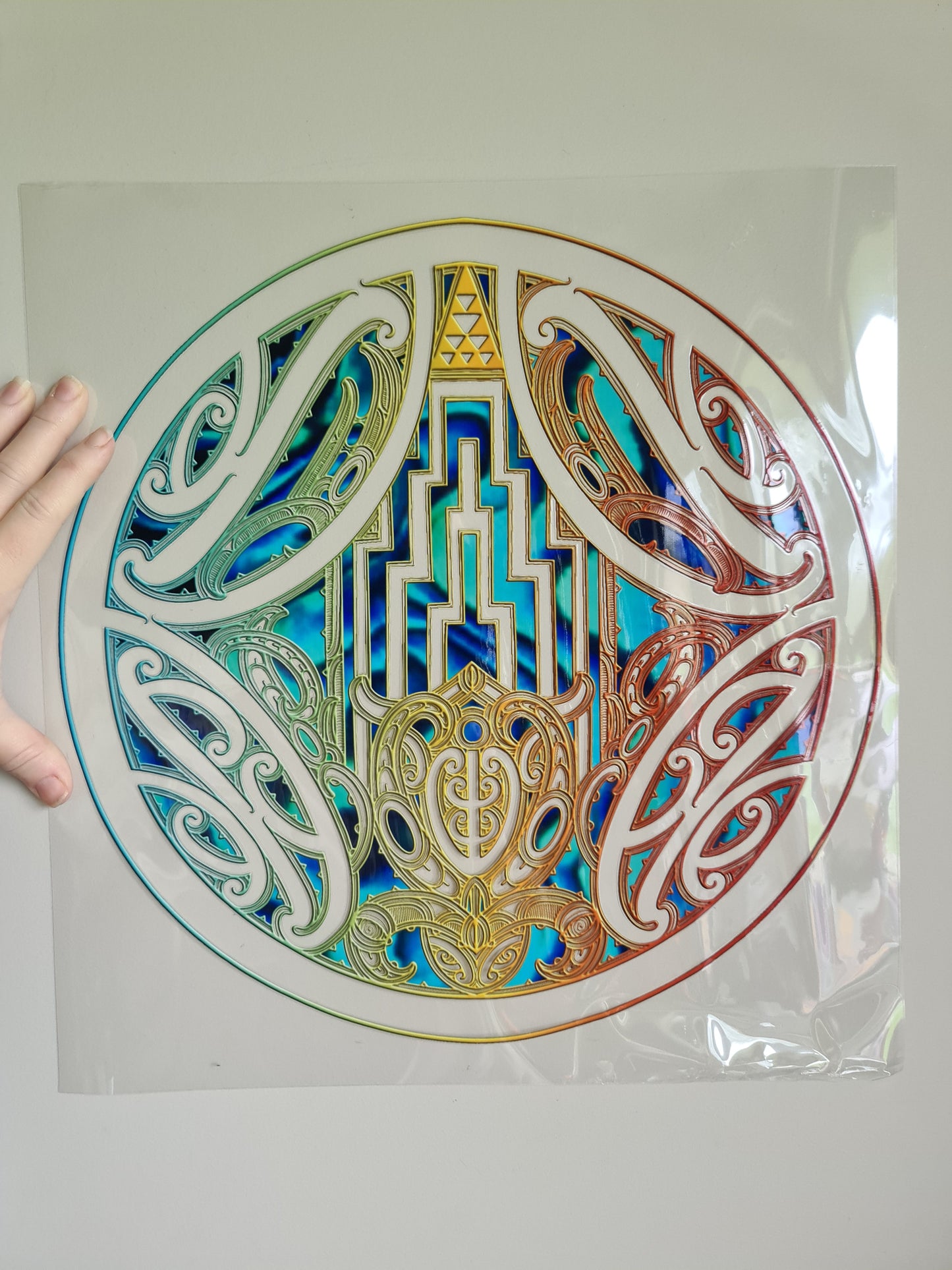 XXL UV DTF DECAL MAORI DESIGN 38CM round Window decal