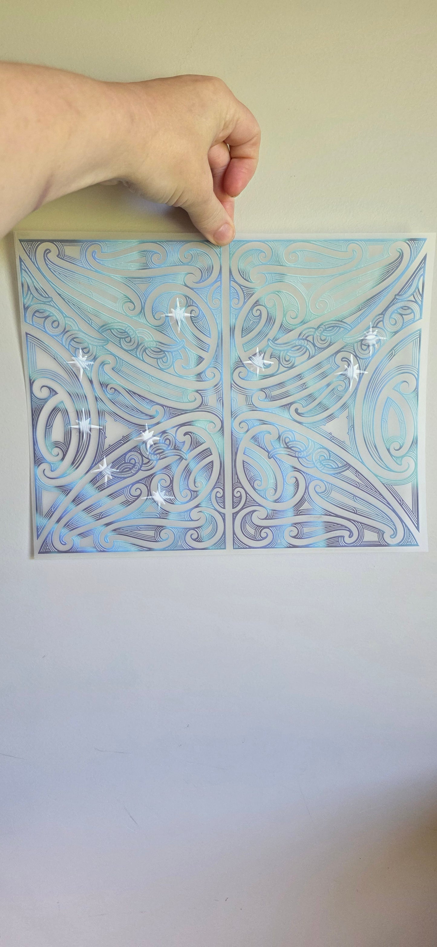 Maori design Iron-on for clothing 30cm - Paua
