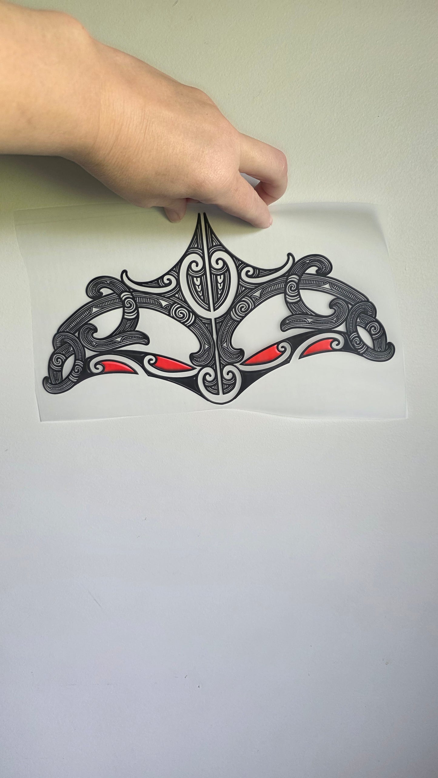 Custom Maori design Iron on DTF 30cm for clothing