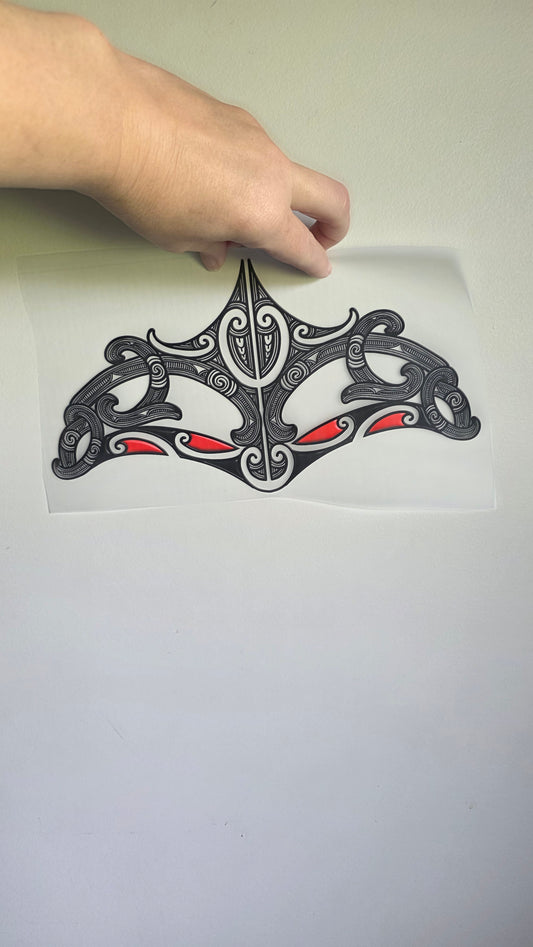Custom Maori design Iron on DTF 30cm for clothing