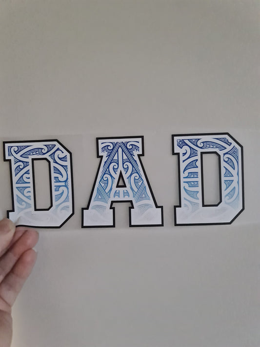 Sublimation custom Maori design Iron on 30cm dad