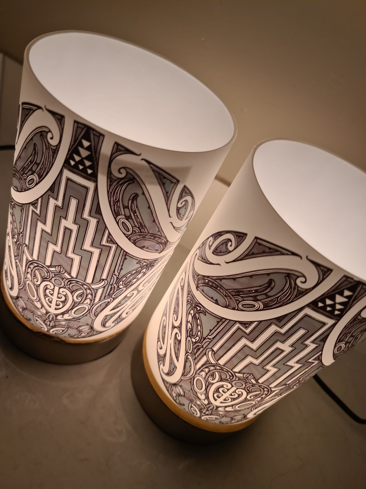 Maori design touch lamp - set 2 lamps