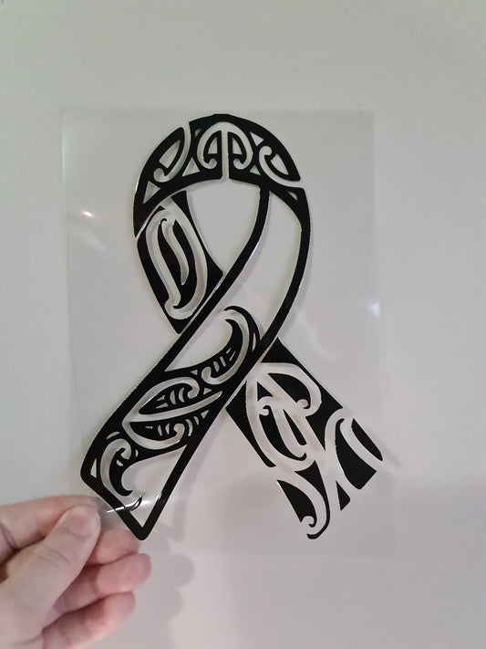 UV dtf Maori design A5 size 21cmx 14.8cm #927 cancer ribbon