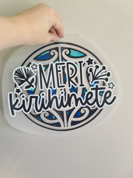 CHRISTMAS - Custom Maori design Iron on DTF 30cm for clothing