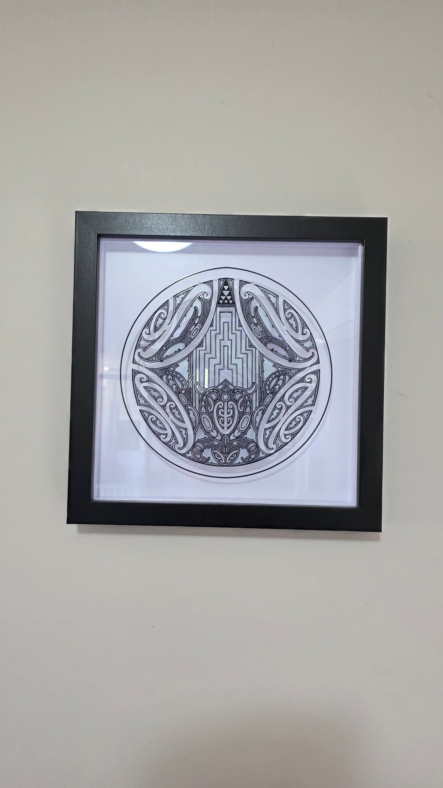 Maori inspired Wall art  - black frame