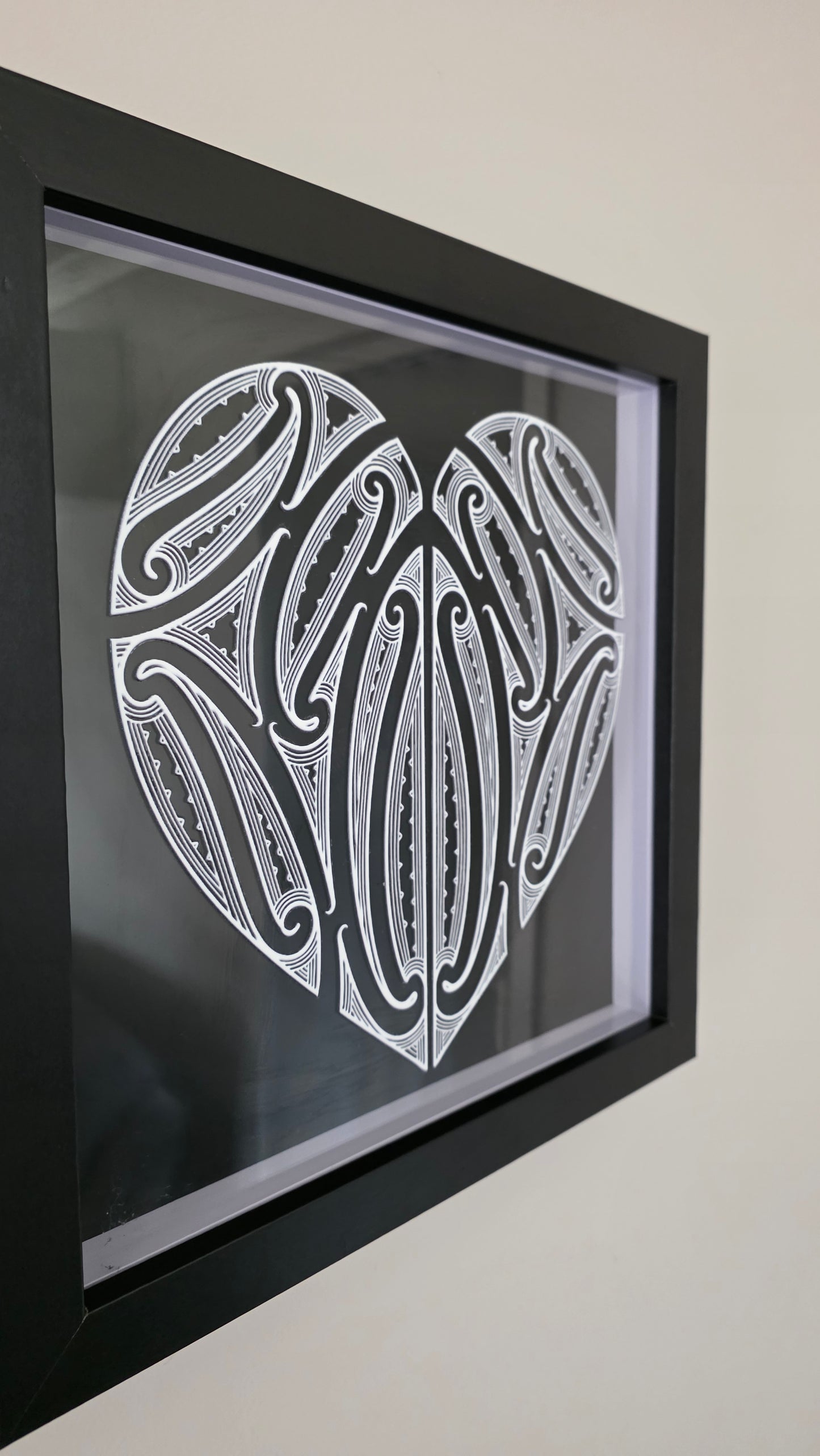 Aroha Maori inspired Wall art  - black frame