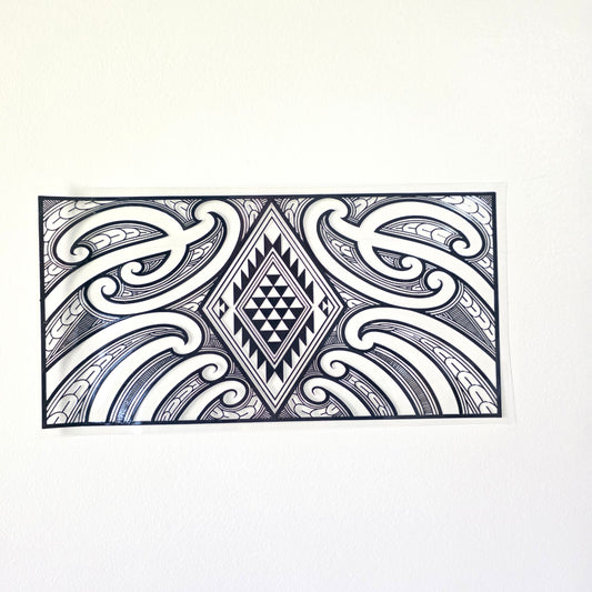 30cmx 15cm size UV DTF DECAL MAORI DESIGN for Table lamps #12