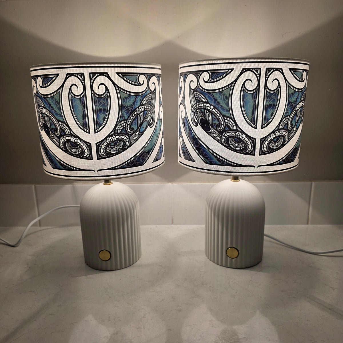 Maori design touch lamp - set 2 lamps