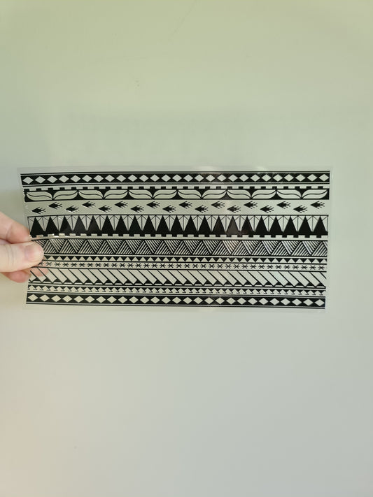 UV dtf transfer Maori design 23cmx11cm 16oz wrap #1357